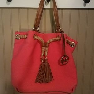 Michael Kors Marina large gathered canvas tote bag